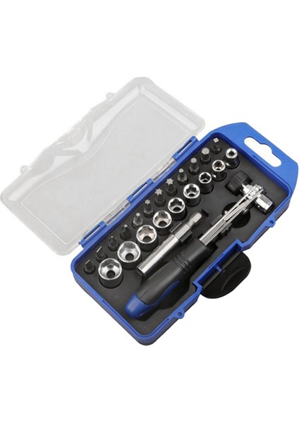 23 Parça Hızlı Cırcır Anahtarı Soket Uzatma Çubuğu Grup Seti Ev Cırcır Anahtarı Soket Grup Seti Aracı (Yurt Dışından)