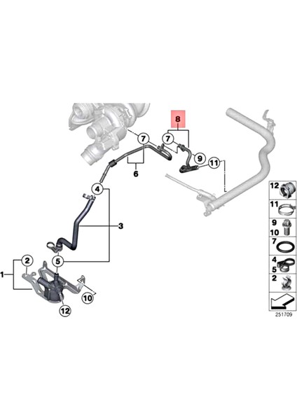 Bmw 1 3 Serisi F20 F20N F21 F21N Için 11537600591 Turboşarj Yakıt Giriş Borusu Yağ Hortumu (Yurt Dışından) fırsatları