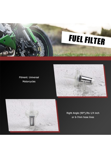 1 Adet Evrensel Motosiklet Dik Açılı Sıralı Yakıt Filtresi 1/4 Inç 6mm Hortum Hatları Kawasakı Yamaha Için (Yurt Dışından) fiyatları