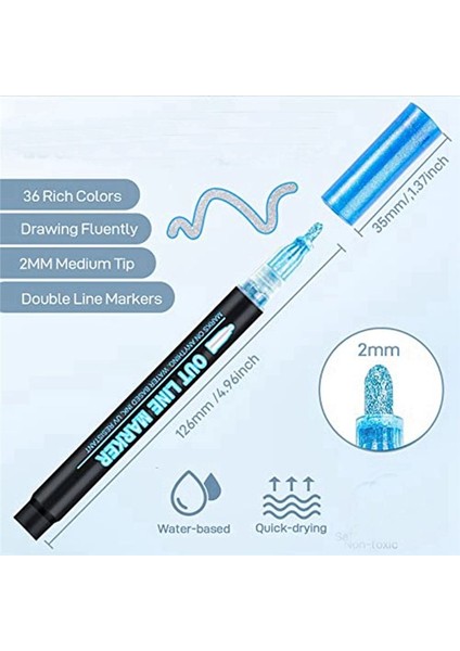 12 Renk Anahat Metalik Kalemler, Akrilik Boya Kalemi (Yurt Dışından) fırsatları