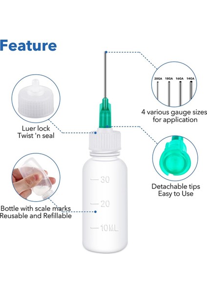 12 Adet Tutkal Aplikatör Şişeleri, 14GA, 16GA, 18GA, 20GA Künt Iğne Ucu ile Tutkal Uygulamaları, Boya ve Kıvırma El Sanatları Için (Yurt Dışından) modelleri