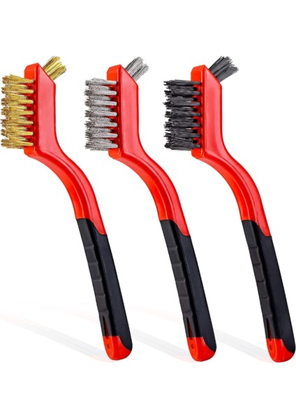 3'lü Tel Fırça Seti, Temizlik, Pas Sökücü, Kir Temizleyici, Metal Fırça ve Boya Ovma Için 7 Inçlik Küçük Tel Fırçalar (Yurt Dışından)