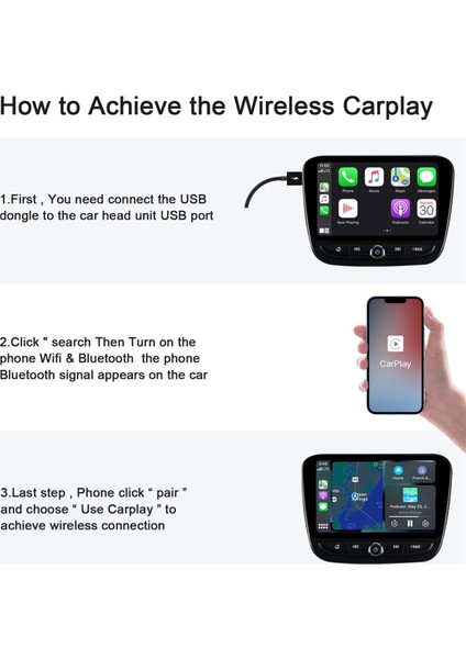 Carplay Kablolu - Kablosuz Akıllı Kutu Otomatik Adaptörü Android Aı Kutusu Carplay Dongle Fişi Kablosuz Otomatik Adaptörü (Yurt Dışından) fırsatları