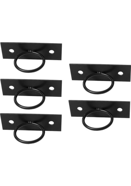 5'li Paket Siyah Dekoratif Halka Halat Destek Tutucuları Halat Çit Merdiven Güverte Korkuluk Duvara Monte Askı Tavan Kancası (Yurt Dışından)