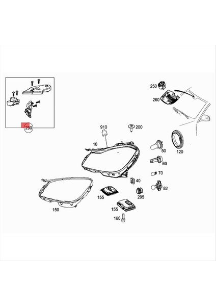Mercedes-Benz C Sınıfı W203 W204 2008-2014 C160 C 180 C200 C220 Için Sağ Far Tamir Braketi Montaj Kitleri A2048201214 (Yurt Dışından) modelleri