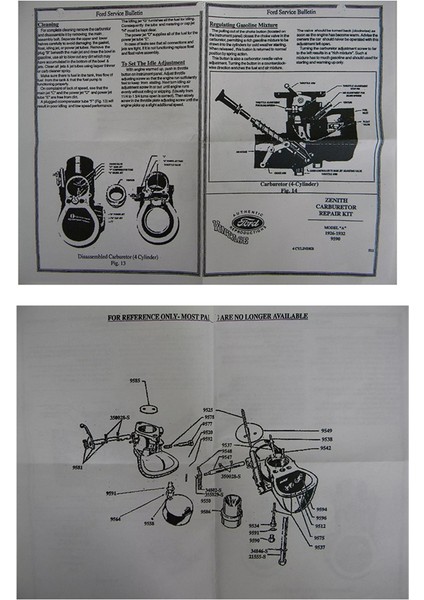 28-24913-1 Ford 1926, 1927, 1928, 1929, 1930, 1931-1932 Karbüratör Yenileme Kiti Model A (Yurt Dışından) fiyatları