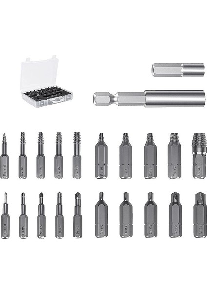 Hss 4341'DEN Üretilmiş 22 Parçalı Hasarlı Vida Çıkarma Seti (Yurt Dışından)