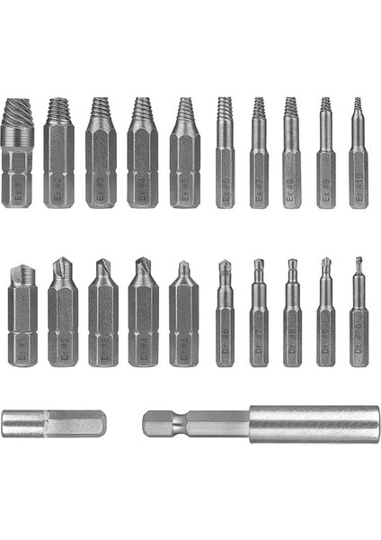 Hss 4341'DEN Üretilmiş 22 Parçalı Hasarlı Vida Çıkarma Seti (Yurt Dışından) modelleri