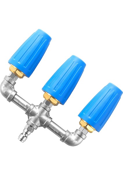 Üçlü Turbo Nozullu Basınçlı Yıkama Makinesi, 1/4 Inç Hızlı Bağlantılı 360° Dönebilen Turbo Nozul, 2.0 Delik, 4000 Psı (Yurt Dışından)