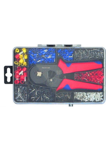 Hsc8 Kablo Tel Kıvırma Pensesi Sıkma Aleti Pense Seti 6-4/6A 23-7AWG Kendinden 1200 Adet Kablo Ucu Bağcıklı Terminaller Kiti (Yurt Dışından)