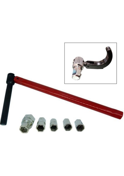 Musluk Anahtarı Karbon Çelik Tesisatçı Soket Anahtarı 5 Soket ve 1 Mandren Musluk Arka Somun Anahtarı Mutfak Lavabo Anahtarları, A (Yurt Dışından) indirimleri
