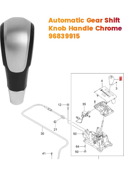 Chevrolet Aveo T255 1.6 Lxt T/a 2006-2018 Vites Kolu Hentbol Için Otomatik Vites Topuzu Kolu Krom 96839915 (Yurt Dışından) modelleri