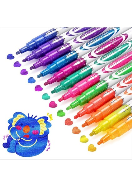 Simli Kalemler, 12 Parça Simli Kalemler, Kendin Yap El Sanatları Için Boya Kalemleri (Yurt Dışından)