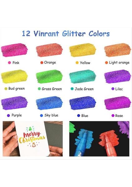 Simli Kalemler, 12 Parça Simli Kalemler, Kendin Yap El Sanatları Için Boya Kalemleri (Yurt Dışından) fiyatları