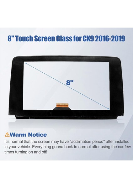 Mazda Cx9 Cx-9 2016-2019 TK49-611J0 TK49-611JA TK49-611JB Için 8 Inç Dokunmatik Ekran Cam Sayısallaştırıcı Navigasyon Değişimi (Yurt Dışından) fiyatları