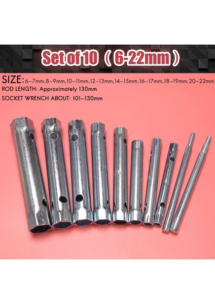 Otomotiv Tesisat Tamiri Için 10 Adet 6-22MM Metrik Boru Tipi Kutu Anahtarı (Yurt Dışından) indirimleri