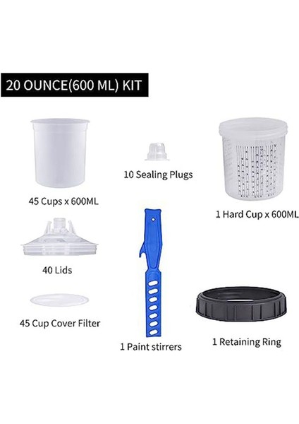 Hvlp Boya Tabancaları Için Tek Kullanımlık Boya Tabancası Kapları, Araba Astarı, Üst Kat, Baz Kat Jel Kat Için Otomotiv Boya Tabancası Seti (Yurt Dışından) modelleri