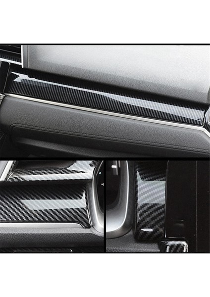 Honda Civic 10. Nesil 2016, 2017, 2018, 2019-2021 Karbon Fiber Görünümlü Araç Iç Panel Paneli Kapağı Döşeme Tasarımı (Yurt Dışından) indirimleri