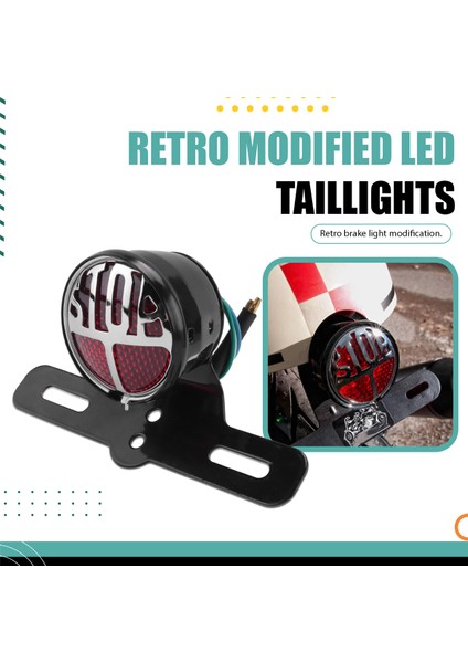 Motosiklet Retro Arka Lambası Miller Stop Lambası Plaka Arka Lambası Braketi Chopper Fren Stop Lambası (Yurt Dışından) fırsatları