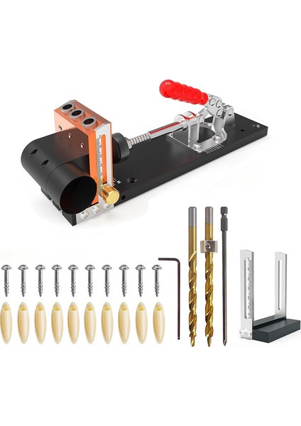 Delme Deliği Aletli Cep Deliği Takımı Cep Vida Takımı Ağaç Işleme Aleti Profesyonel Takım Takımı (Yurt Dışından)