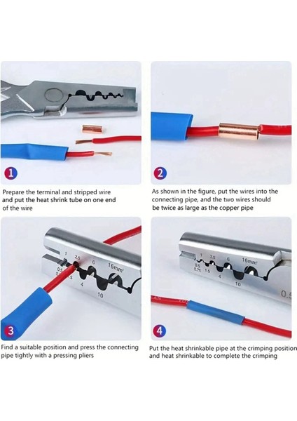 250 Adet Gt Bakır Bağlantı Borusu Tel Bağlantı Parçası Küçük Bakır Boru Terminali Kablo Pabucu Bağcıklı Ferül Seti Sıkma Pensesi ile (Yurt Dışından) fiyatları