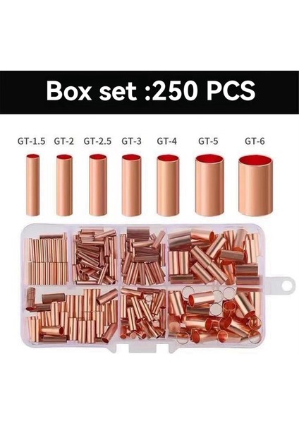 250 Adet Gt Bakır Bağlantı Borusu Tel Bağlantı Parçası Küçük Bakır Boru Terminali Kablo Pabucu Bağcıklı Ferül Seti Sıkma Pensesi ile (Yurt Dışından) modelleri