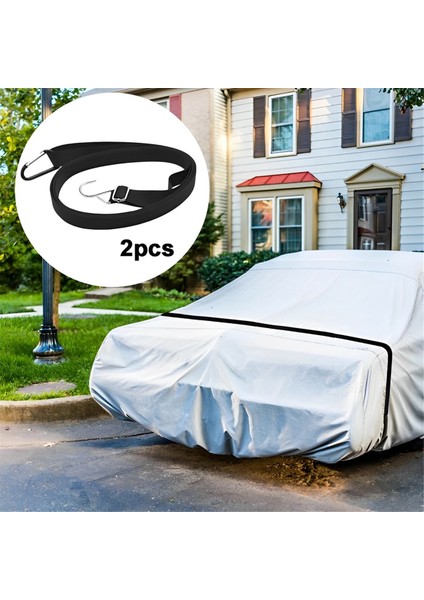 2 Adet Naylon Araba Örtüsü Rüzgar Geçirmez Kayış Ayarlanabilir Araba Örtüsü Güvenli Koruyucu Ip (Yurt Dışından) fiyatları