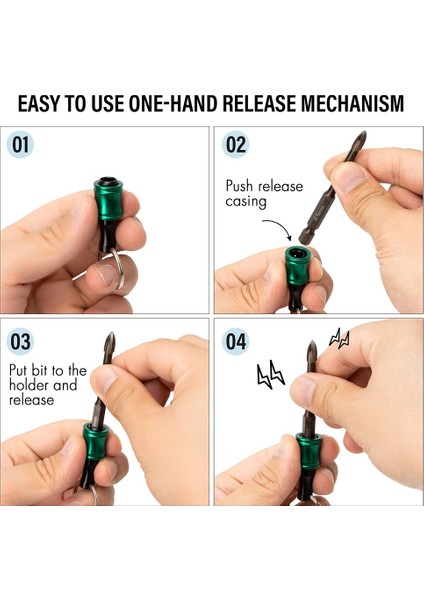 Bit Tutucu Anahtarlık, 2 Set 6 Parça 1/4 Matkap Ucu Tutucu, Kolay Çıkarma ve Hızlı Değiştirme Bit Tutucu, Tornavida Bit Tutucu (Yurt Dışından) modelleri