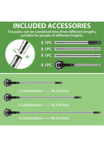 Tekerlekli Döner Kenar Kesme Makinesi, Manuel Kenar Kesme Makinesi, Sağlam 4 Bölmeli Paslanmaz Çelik Çim Kenar Kesme Makinesi ile Ayarlanabilir Uzunluk (Yurt Dışından) fırsatları