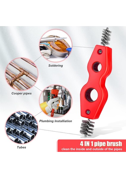 4 Parça Bakır Boru Temizleyici Bakır Boru Fırçası Boru Fırçası Iç ve Dış Diş Temizleyici Tesisatçı Fırça Temizleyici (Yurt Dışından) fiyatları