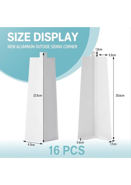 8 Inç Dış Cephe Kaplama Köşe Başlıkları Pürüzsüz Dış Cephe Kaplama Alüminyum Köşeler (Yurt Dışından) modelleri