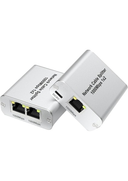 Ethernet Ayırıcı 1 Ila 2 Yüksek Hızlı Gigabit Ethernet Anahtarı 2 Port Internet RJ45 Lan Ayırıcı Cat5/5e/6/7/8 Kablo Için (Yurt Dışından)