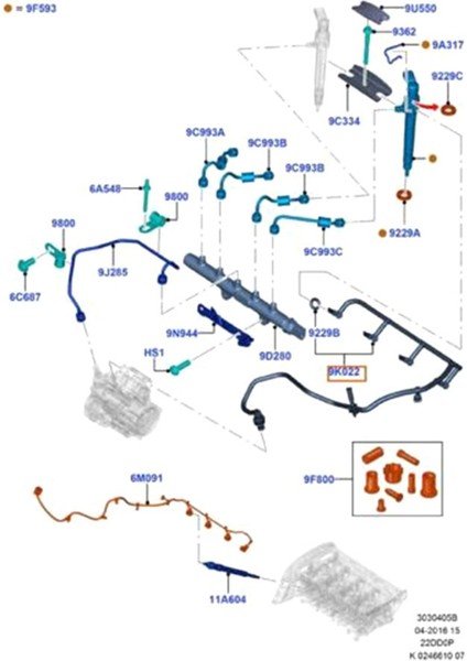 BB3Q-9K022-BG Ford Ranger 2.2 Mazda BT50 1756563 Için Yakıt Taşma Sızıntı Borusu BB3Q9K022AG (Yurt Dışından) indirimleri