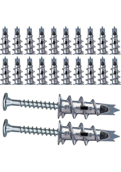 40 Adet Vidalı Metal Kendiliğinden Çakılan Alçıpan Dübeli (Yurt Dışından)