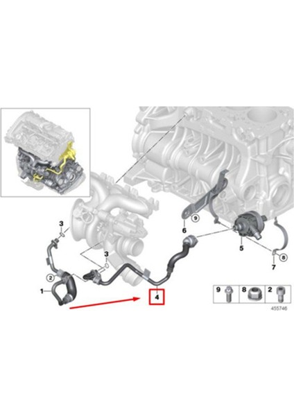 Bmw F20 F30 G30 X3 X4 125I 330I Için Turboşarj Soğutma Suyu Dönüş Hattı 11537643226 (Yurt Dışından) indirimleri