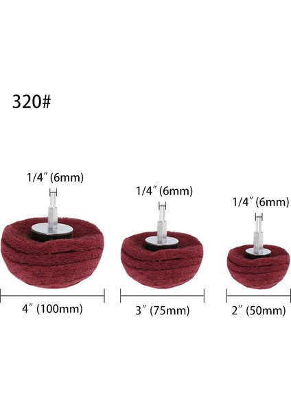 6 Adet Kubbe Tipi Zımpara Mop Parlatma Pedi, Naylon Elyaf Parlatma Tekerleği, 180 Tane ile 320 Tane Karışık (Kırmızı + Yeşil Karışık) (Yurt Dışından) indirimleri