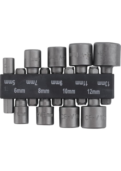 9 Adet/takım 5MM-13MM 1/4 Inç Kendin Yap Altıgen Şaft Soket Somun Sürücü Bit Seti (Yurt Dışından)