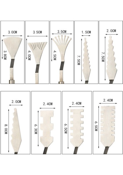 9 Parça Profesyonel Paslanmaz Çelik Palet Kazıyıcı Seti Spatula Palet Bıçağı Boyama Karıştırma Kazıyıcı Seti (Yurt Dışından) modelleri