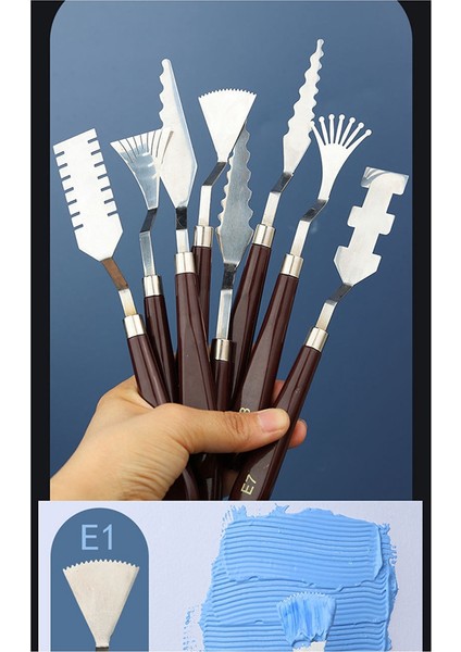 9 Parça Profesyonel Paslanmaz Çelik Palet Kazıyıcı Seti Spatula Palet Bıçağı Boyama Karıştırma Kazıyıcı Seti (Yurt Dışından) indirimleri