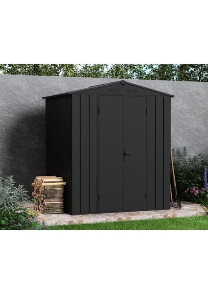 METAL BAHÇE DEPOLAMA EVİ (182X140X220) SİYAH