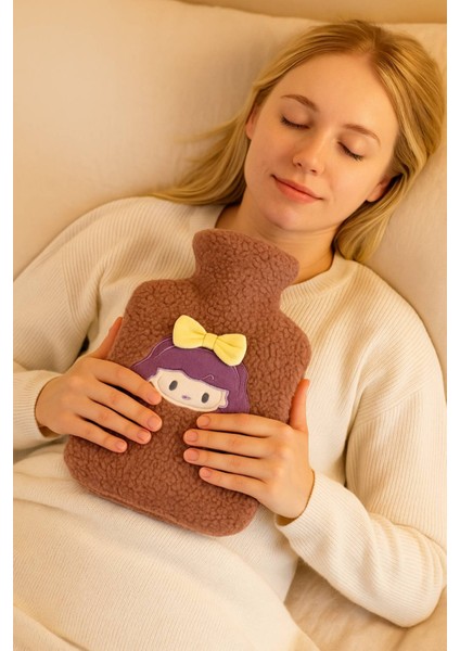 Kahverengi Peluş Sıcak Su Torbası – Yumuşak, Güvenli ve Şık Saçlı Kız Model, 1 Litre indirimleri