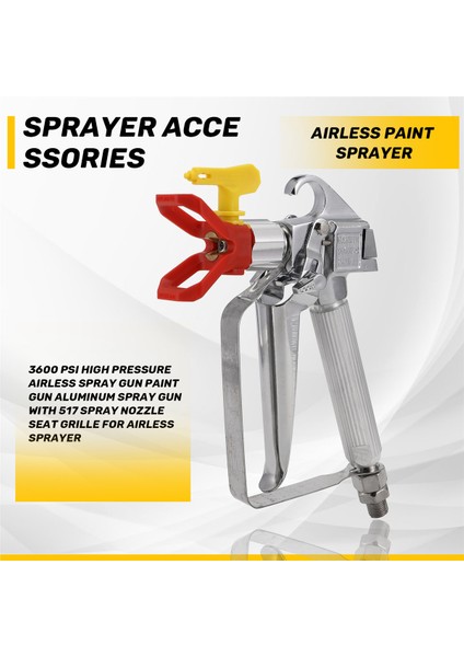 3600 Psı Yüksek Basınçlı Havasız Püskürtme Tabancası Boya Tabancası 517 Püskürtme Ucu Oturma Izgaralı Alüminyum Püskürtme Tabancası Havasız Püskürtme Makinesi Için (Yurt Dışından) fırsatları