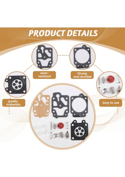 40-5 44-5 32 34 26 Çalı Kesici Çim Düzeltici Yedek Parçaları Için 10 Set Karbüratör Tamir Takımı (Yurt Dışından) indirimleri
