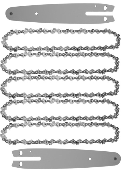 5 Adet 6 Inç Mini Testere Zinciri ve 2 Adet Yedek Testere Zinciri Çubuğu Akülü Elektrikli Taşınabilir Mini Testere Için (Yurt Dışından)