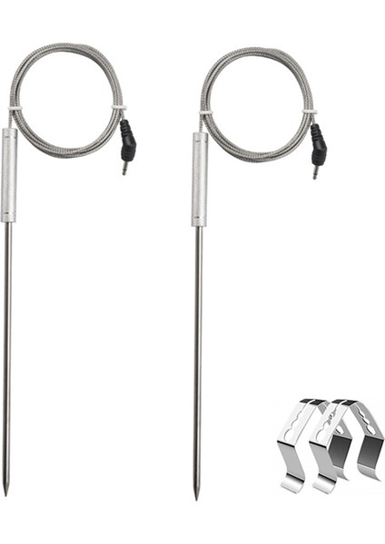 Thermopro Termometreleri TP20, TP17, TP16, TP08S, TP07 ve TP06 Için 2 Paket Et Probu Yedek Parçası, 2 Barbekü Probu Tutucu Klipsi ile (Yurt Dışından)