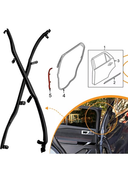 Çift Arka Kapı Çerçevesi Contası Hava Şeridi BB5Z7825324B BB5Z-7825325-B Ford Explorer 2011-2019 Kapı Sızdırmazlık Şeritleri (Yurt Dışından) fırsatları