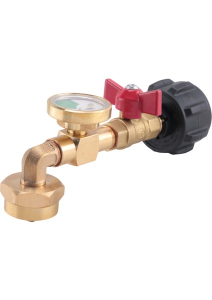 Valf ve Göstergeli Propan Dolum Adaptörü, 20 Lb'lik Tanktan 1 Lb'lik Şişeleri Doldurun, 90 Derece Dirsek Tasarımı, Kullanımı Kolay (Yurt Dışından)
