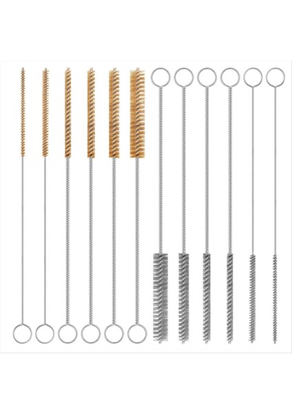 12 Parçalı Pirinç Tel Fırça Paslanmaz Çelik Tel Fırça Seti (Yurt Dışından)