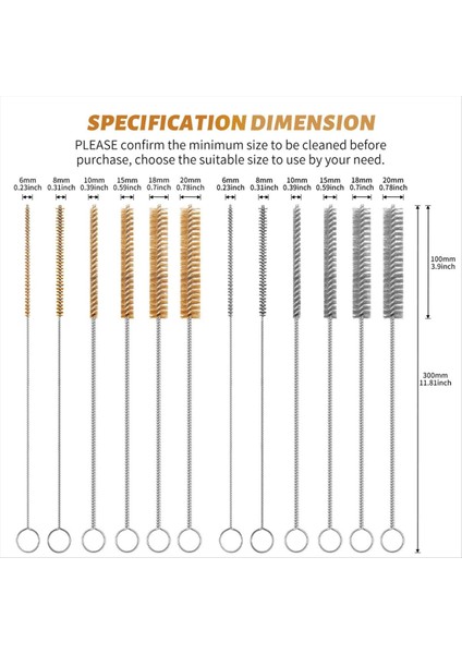 12 Parçalı Pirinç Tel Fırça Paslanmaz Çelik Tel Fırça Seti (Yurt Dışından) fiyatları
