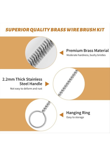 12 Parçalı Pirinç Tel Fırça Paslanmaz Çelik Tel Fırça Seti (Yurt Dışından) modelleri